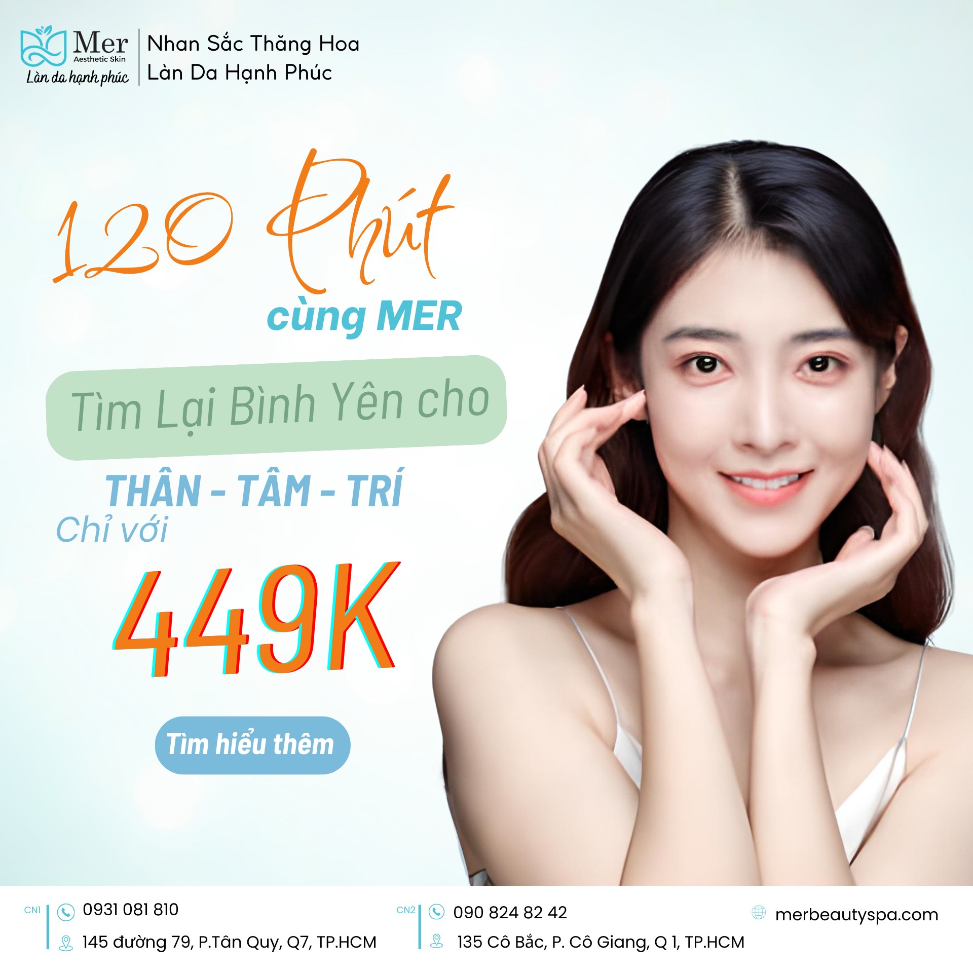 Spa Thư Giãn TP HCM: 120 Phút Tái Tạo Năng Lượng Chỉ 449k Tại MER