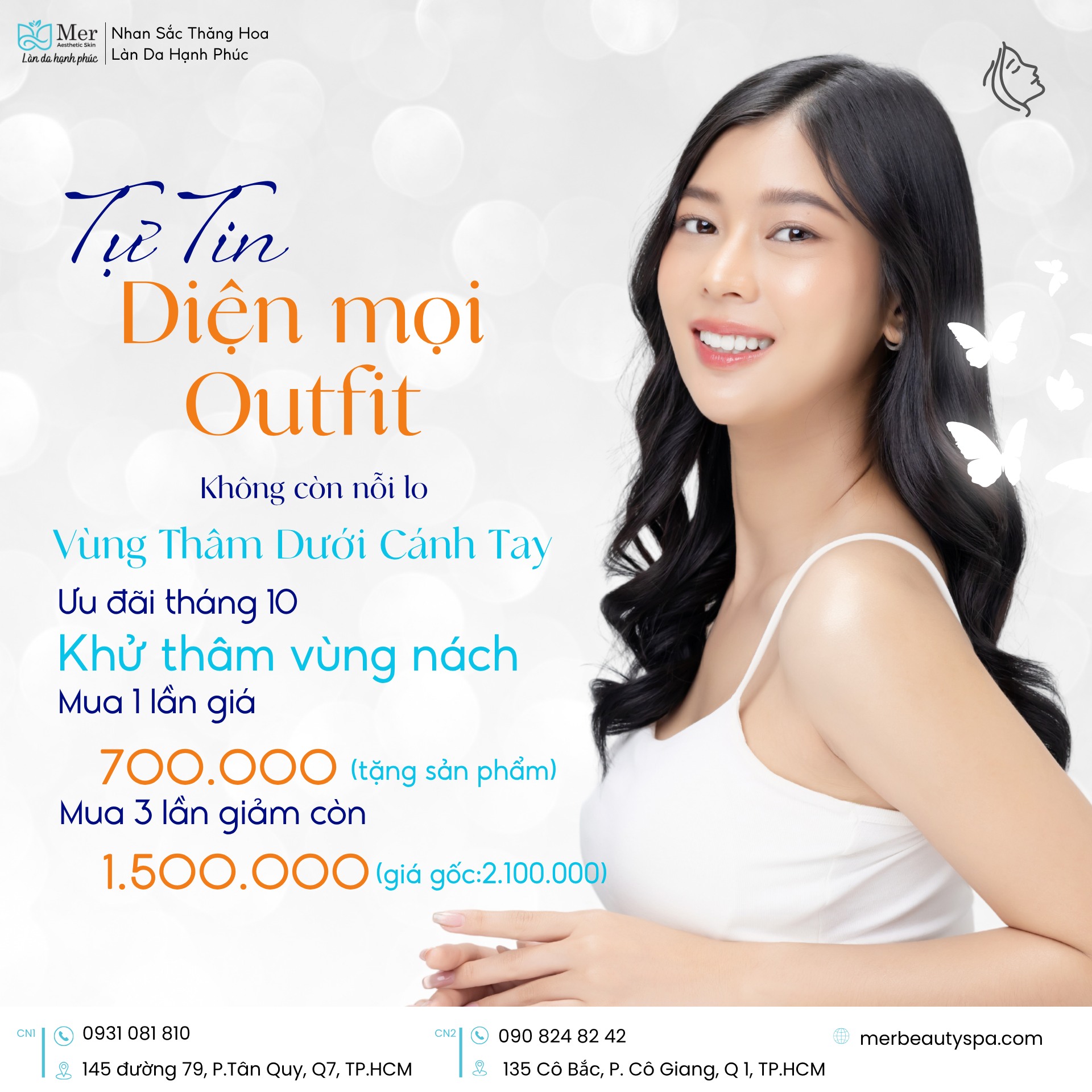 Trị thâm nách bằng công nghệ Laser cam kết 70% | MER Clinic – Sale Sốc 700K
